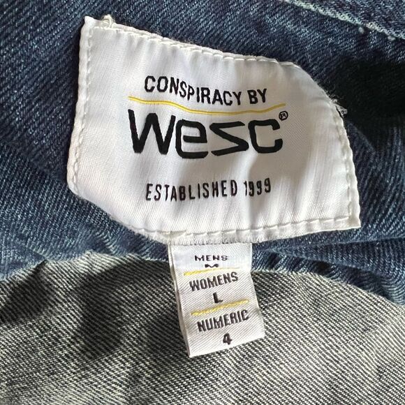 90’s Vintage Conspiracy by WESC Blue Jean Trucker Jacket Mens Size L - Picture 4 of 11